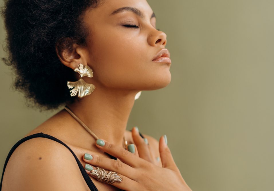 Woman in contemplation with eyes closed